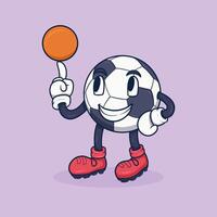 Friendly Cartoon Soccer Ball with a Playful Expression vector