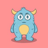 Whimsical monster character featuring giant eyes, playful fangs, and a charming grin vector
