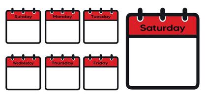 Set every day a week of a year calendar icons vector
