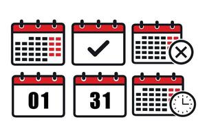 Calendar date icons set. Planner. Calendar icons with different date from 1 and 31 day. Meeting deadlines. Isolated on white background vector