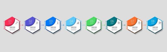 Infographic design business template with icons and 8 options or steps... vector