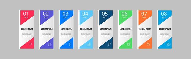 Infographic design business template with icons and 8 eight options or steps. vector