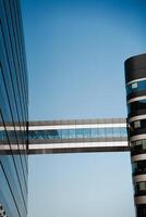 A bridge that is in front of a building photo