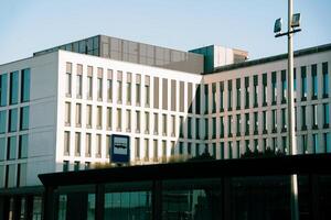 A large building with many windows photo
