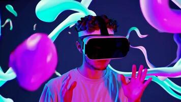 Immersive Virtual Reality Experience Footage with Colorful Visual Effects video