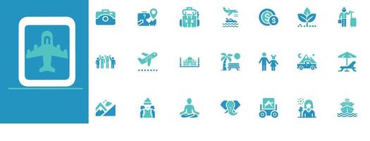 Travel and Tourism icons editable, scalable, and perfect for websites, brochures, apps, and marketing materials vector