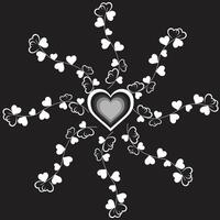 Intricate Black and White Heart Pattern vector