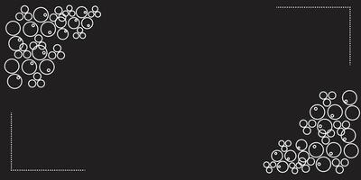 Minimalist Black Background with White Border and Diagonal Circle Pattern vector