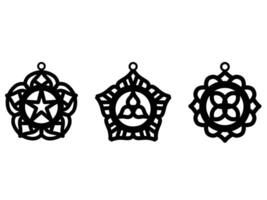 earring set of laser cut vector