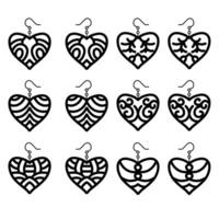 Heart style earring ornament vector
