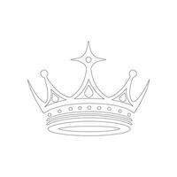 Elegant Outline Drawing of a Kingly Crown Simple Royal Regalia Graphic Design vector