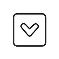 Simple Down Arrow Button Icon in Square Box User Interface Element Web Design Graphic vector
