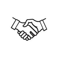 A Simple Line Drawing of Two Hands Clasped in a Handshake Representing Agreement Partnership and Collaboration vector