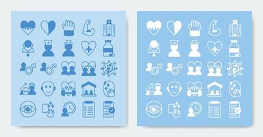 medical icon set. containing action, age, arm, care, check, checklist and more vector