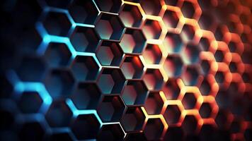 4K Abstract Hexagonal Background High Resolution Futuristic Design with Glowing Honeycomb Pattern abstract background with hexagonal shapes photo