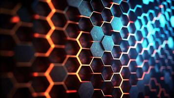 4K Abstract Hexagonal Background High Resolution Futuristic Design with Glowing Honeycomb Pattern 3d rendering of a hexagonal pattern photo