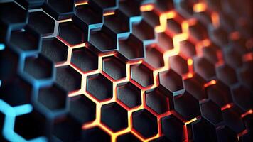 4K Abstract Hexagonal Background High Resolution Futuristic Design with Glowing Honeycomb Pattern a close up of a hexagonal pattern of metal photo