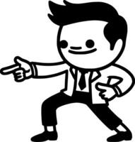 A cartoon man pointing at something vector