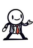 A cartoon man in a suit and tie vector