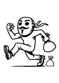 Anonymous man running with bag in hand vector
