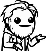 A cartoon man with a beard and glasses vector