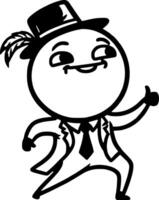 A cartoon character in a top hat and tie vector