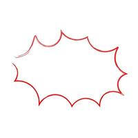 Red Grunge Explosion Shape hand drawn doodle element vector