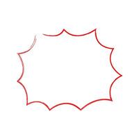 Simple Red Grunge Explosion Shape hand drawn doodle element vector