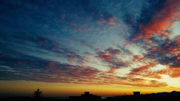 Sun Passing Through The Colorful Clouds At Sunset video