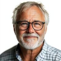 Portrait of senior man with glasses photo