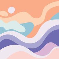 Abstract Pastel Wave Background Soft Colors, Organic Shapes, and Fluid Design. vector