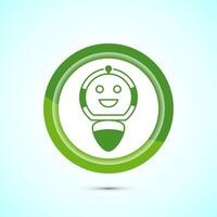 AI assistant icon design illustration. Digital or virtual assistant sign, Robot icon, Green color button design vector