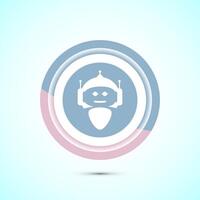 AI assistant icon design illustration. Digital or virtual assistant sign, Robot icon, Pastel color button design vector