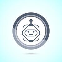 AI assistant icon design illustration. Digital or virtual assistant sign, Robot icon, Gray color button design vector