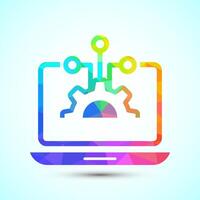 Information technology icon design. Digital tech icon, low poly style vector