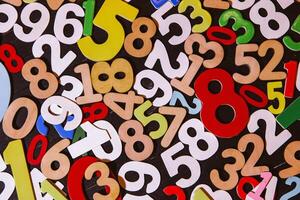 Numbers background in black and white tone. Abstract background and texture for design. photo