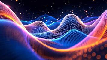 Abstract Blue and Orange Particle Wave Animation Background video
