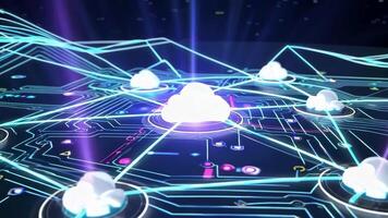 Cloud Computing Network Technology Footage with Data Flow Visualization video