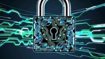 Digital Lock Concept Footage with Circuit Background and Motion Effects video