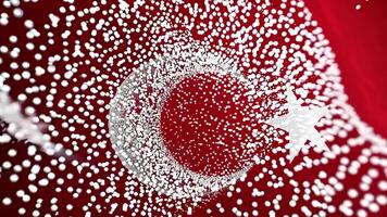 Turkish Flag Animation Scene with Sparkling Effects and Dynamic Movements video