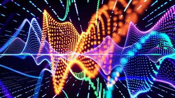 Dynamic Colorful Visuals in Abstract Light Wave Footage video
