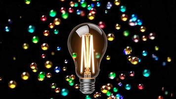 Captivating Light Bulb Footage with Colorful Bokeh Effects video