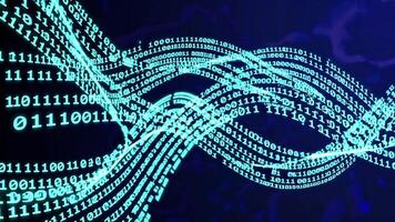Digital Binary Code Flowing in Futuristic Scene Footage video
