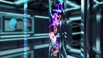 High-Tech Laboratory Scene Footage with Interactive Holographic Displays video