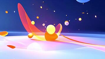 Bright abstract shapes float on a surface video