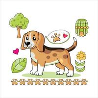 Beagle Vibes Nose to the Ground vector
