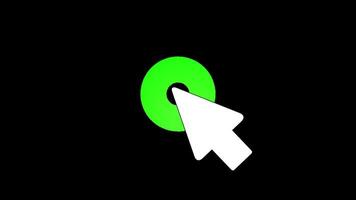 animação do rato clique ícone com verde círculo video