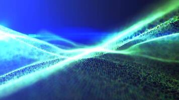 Green digital wave pattern, abstract and futuristic with a smooth video