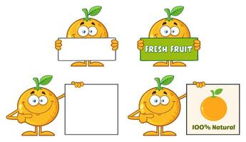 Orange fruit set with different design techniques, from line art to cartoon and semi-realistic, ideal for branding and print materials vector
