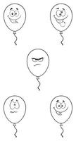 Funny Balloon Characters with Cartoon Expressions vector